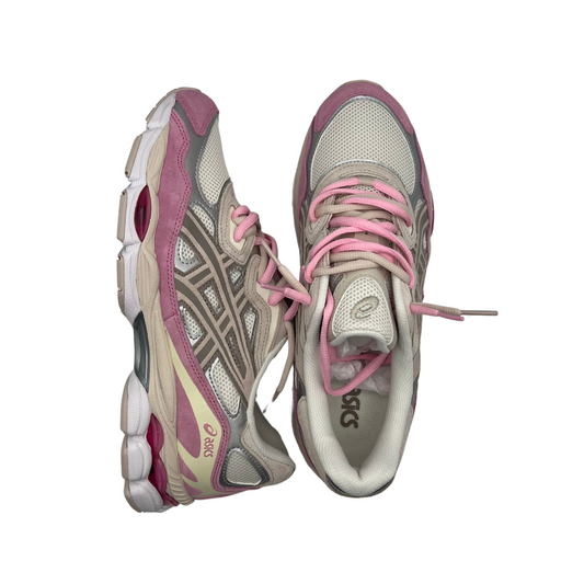 Asics gel nyc cream/mineral beige double laced.