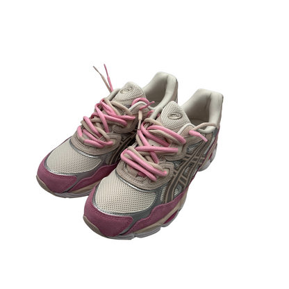 Asics gel nyc cream/mineral beige double laced.