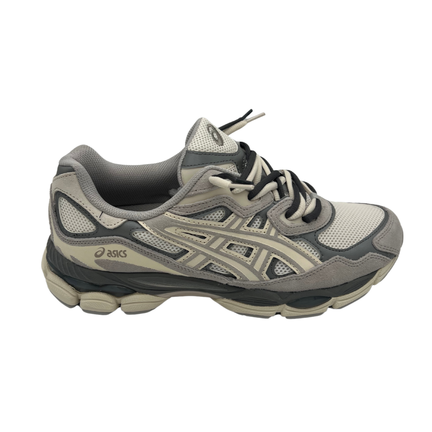 Asics gel nyc cream oyster grey double laced.